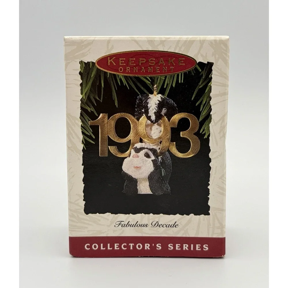 Hallmark Keepsake Ornament Fabulous Decade Skunk Brass 1993 QX587-2 Vintage